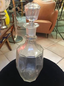Antique Bottle Glass Faceted With Cap Old Glass Bottle - Picture 1 of 4