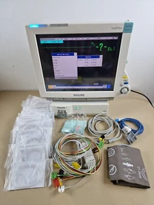philips MP70 monitor paziente X2 M3002A M1019A modulo gas anestetico 12 cavi ECG - Foto 1 di 18