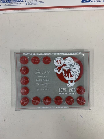 Vintage University of Maryland UMD 1975-1976 Basketball Glass Plate Terps NCAA Cover