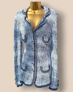 Avagolf Damen Vintage Blau Strickjacke UK 12 US 8 EU 40 IT 44 - Bild 1 von 6