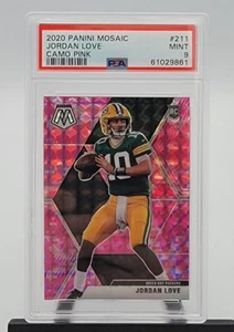Jordan Love 2020 Panini Mosaico Rosa Mimetico Prizm Rookie RC #211 PSA 9 - Foto 1 di 2