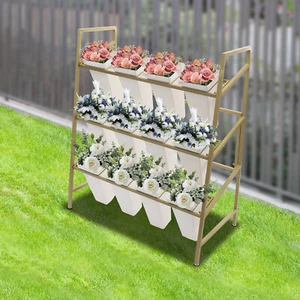 Blumenständer,?3-stufiger Blumenständer, Blumenständer mit 12 Stück Eimer - Bild 1 von 24