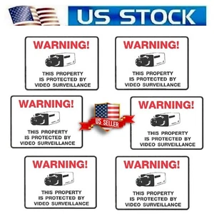 HOME STORE SECURITY STICKERS SURVEILLANCE CAMERA SYSTEM IN USE WINDOW DECAL LOT - Picture 1 of 3