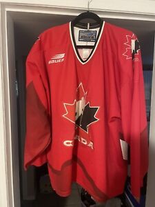 Team Canada Red Vintage Olympic Bauer Hockey Jersey Size XXL