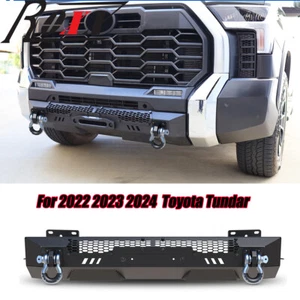 Heavy Duty Steel Front Bumper for Toyota Tundra 2022 2023 2024 2025 w/2*D-Rings - Picture 1 of 8
