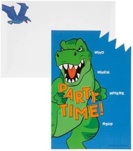 Invitaciones de fiesta de dinosaurios suministros de fiesta de cumpleaños eventos especiales 10 unidades - Imagen 1 de 1