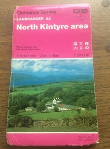 North Kintyre area Scottish Scotland OS Landranger GB Map 1:50000 - Picture 1 of 3