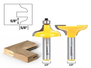 Large Ogee Entry Door Profile Router Bit Set - 1/2" Shank - Yonico 12222 - Picture 1 of 2
