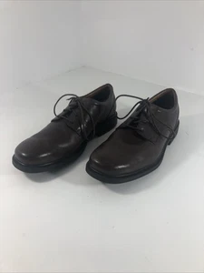 Vibram Rockport Oxford Casual Brown Leather Lace-Up Loafers Men Size 11 - Picture 1 of 9