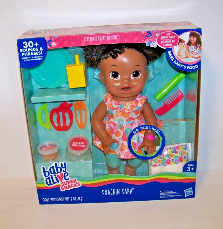 Baby Alive Super Snacks Snackin' Sara African American Doll