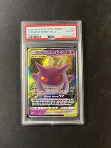 Carta Pokémon Sole e Luna 2019 Team Up Gengar Mimikyu GX 53/181 PSA 8 come nuova - Foto 1 di 2