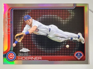2025 Topps Chrome #107 NICO HOERNER 💎LIGHTBOARD LOGO REFRACTOR💎 SSP Cubs - Picture 1 of 2