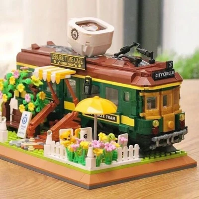 Expert MOC MINI Train Coffee House Modular Building Blocks Sets Bricks Kids Toys - Image 1 of 4