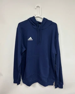 Sudadera con capucha para hombre Adidas azul marino entrada talla grande con bolsillo frontal - Imagen 1 de 19