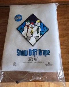 Snow Drift Christmas Drape 36" x 48" 100% Polyester Flame Resistant - Picture 1 of 3