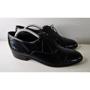 Scarpa elegante Derby Oxford in pelle con punta a cappuccio da uomo Johnston Murphy taglia 11M nera - Foto 1 di 6