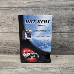 Hot Wheels 2001 Front Bucket Car Seat Cover Protector Y2K Flames VTG Rare Blue - Bild 1 von 12