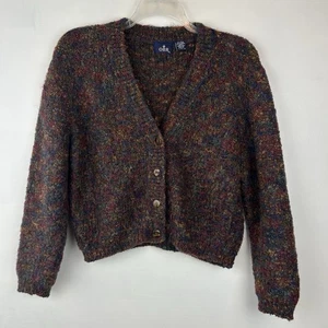 Cardigan maglione rosso Outback vintage donna L maglia blu anni 80 90 mohair - Foto 1 di 7