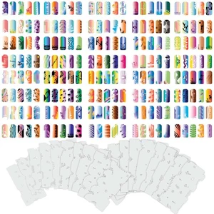 Set 7 320 Airbrush Nail Art STENCIL DESIGNS - 20 Template Sheets Kit Brush Paint - Picture 1 of 5