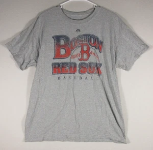 Majestic Herren Boston Red Sox Grafik T-Shirt Rundhals Kurzarm Gr. L grau - Bild 1 von 7
