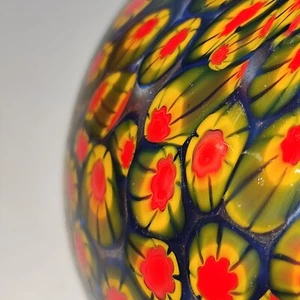 Muranoglas sehr seltene Miniaturvase Vase murrina millefiori Fratelli Toso 30er - Bild 1 von 8
