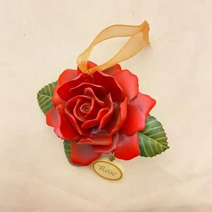 #6187 Rose Weihnachtsschmuck Acryl Rose mit Blütenblättern 3,5 x 3 - Bild 1 von 7