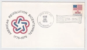 TurtlesTradingPost- East Aurora, NY 1976 Flag Pictorial Bicentennial Cancel - Picture 1 of 1