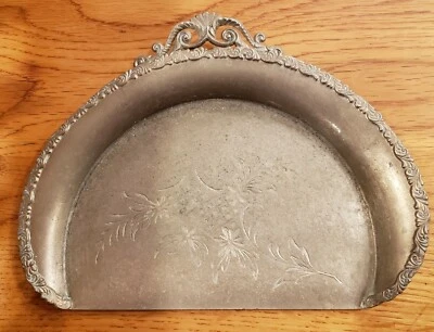 Antique E.G.Webster&Son Quadruple Plate Silverplate Crumb Tray Hard White Metal - Image 1 of 4