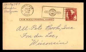 MayfairStamps US 1959 Oregon Portland to Fond du Lac WI Air Mail 5 Cents Disabil - Picture 1 of 2