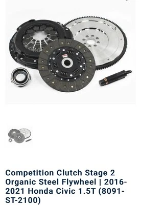Embrague Competition 8091-ST-2100 etapa 2 W volante 2016+ Honda Civic 1.5T Turbo Foto 1 de 4