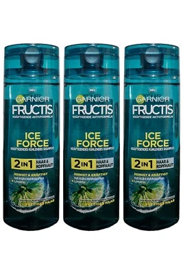 3x Garnier Fructis Ice Force 2 in 1 Shampoo 300ml - Image 1 of 3