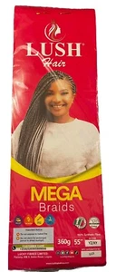 Lush Hair Mega Braids (6 In Pack) Pre-Cut Pre-Picked Hair Extension 360g 55”. - Picture 1 of 2