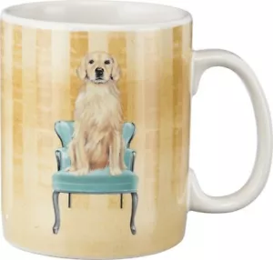 Large Coffee Mug Golden Retriever Dog On Chair 20 OZ - Dishwasher Safe - Picture 1 of 2