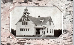 HIGH SCHOOL Wells, Maine ME - Postal - Imagen 1 de 2