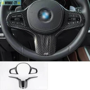 4X For BMW X3 X4 X3M X4M iX3 2020-2023 Carbon Fiber Steering Wheel Button Frame - Picture 1 of 3