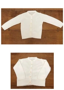 Vintage Strickjacke Pullover weiß Baby Mädchen Knöpfe langärmelig 1960er 12 - 24 Monate - Bild 1 von 7
