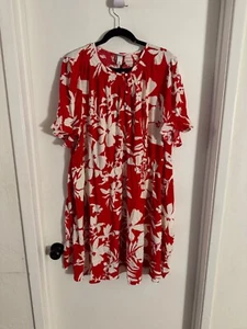 Rot/weißes kurzärmliges Etuikleid für Damen neu mit Etikett "Ava + VIV". Größe 3x Reg.30.000€ - Bild 1 von 2