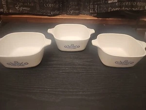 Set of 3 Vintage Corning Ware Blue Cornflower P-43-B 2-3/4 Cup - Picture 1 of 8