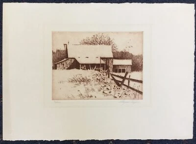 Wayne Cooper Pencil Signed and Numbered Barn Scene L/ED Lithograph - Изображение 1 из 3