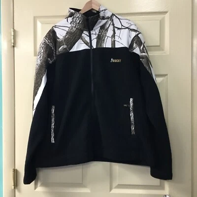 New Men’s Rocky 609476 Black & Realtree Hardwoods Snow Camo Fleece Jacket 2XL - Image 1 of 4