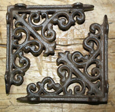 2 Cast Iron Antique Style HD Brackets Garden Braces RUSTIC Shelf Bracket 