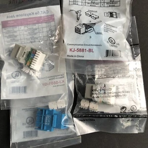 CAT.5e Keystone Jack KJ-5881-GY Horizontal Jack 4 Stück Blau/2, Grau/2 - Bild 1 von 1