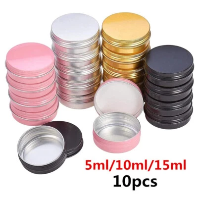 5-100ML Aluminium Tin Jar Small Round Box Storage Pot Lip Balm Cosmetics Jars - Image 1 of 4