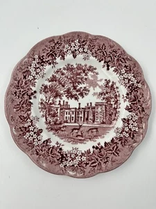 J & G MEAKIN Red Romantic England Penshurst Place Bread & Butter 6.75” Plate - Picture 1 of 5