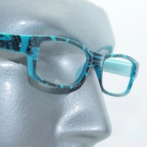 Gafas de lectura tinta afilada estilo tatuaje graffiti marco +1,75 azul turquesa negro - Imagen 1 de 4