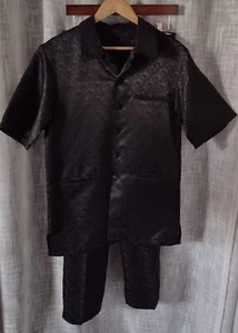 đź‘”Vintage J.Vital Satin Brocade "GV" Monogram Boys Pants Set XL/20 (30x31) - Picture 1 of 18