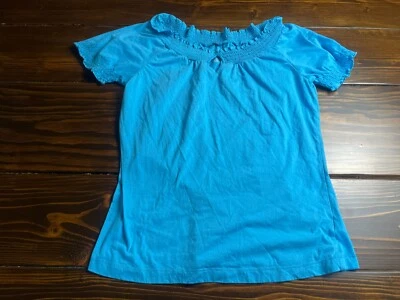 Camisa Van Heusen, para mujer talla mediana, azul, detalles con volantes Foto 1 de 4