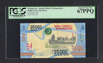 Madagascar 20000 Ariary ND(2017) P104 Uncirculated Grade 67 - Image 1 of 2