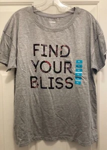 Spalding FIND YOUR BLISS Graphic Gray Tee, Women's XL - New with tags - Picture 1 of 4