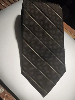 Corbata Hombre Moda Italiana ANONIMO Marrón Rayas Hecha en Italia 1989  Foto 1 de 4